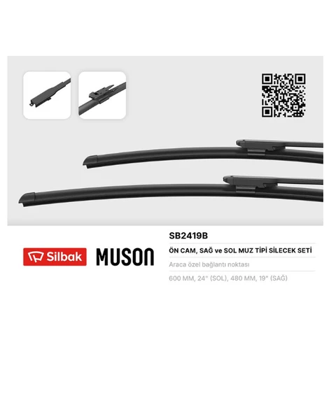 SİLECEK SÜPÜRGESİ 600/480mm (MUZ TİPİ) AUDI A3 04- SPORTBACK 04> -BMW 4-SERIES COUPE (G22-G23) 07-2 ürün görseli 1