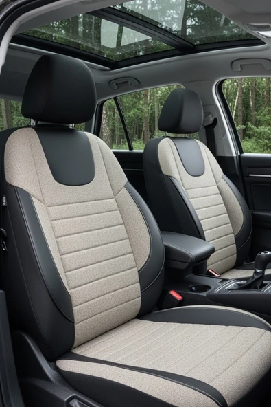 Lifos Hafif Ticari Serisi Koton Kumaş Oto Koltuk Kılıfı Tam Set (BERLINGO-CADDY-CONNECT-COURIER-DOBLO-DOKKER-PARTNER) ürün görseli 1