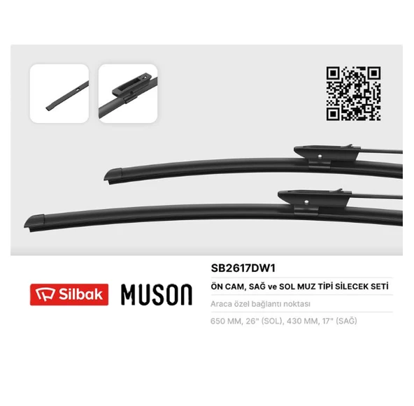 ÖN SİLECEK SÜPÜRGESİ 650/430MM (MUZ TİPİ) C4 CACTUS (E3) 02/14> ürün görseli 1