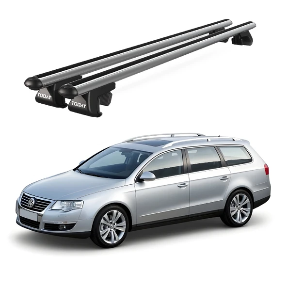Venüs Volkswagen Passat Variant B6 (2005-2010) Uyumlu Gri Ara Atkı Port Bagaj Tavan Barı ürün görseli 1