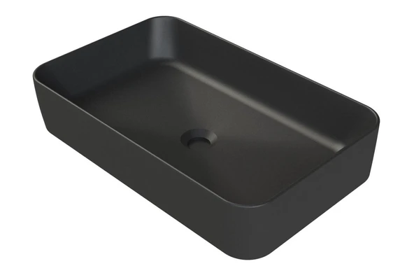 Turkuaz Cerastyle Hera Tezgahüstü Mat Siyah Lavabo 60*38 cm ürün görseli 1