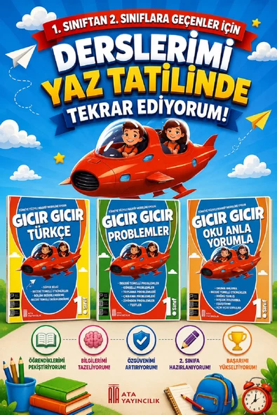 1. Sınıftan 2.Sınıfa Geçenler İçin Derslerimi Yaz Tatilinde Tekrar Ediyorum Seti -6 ürün görseli 1