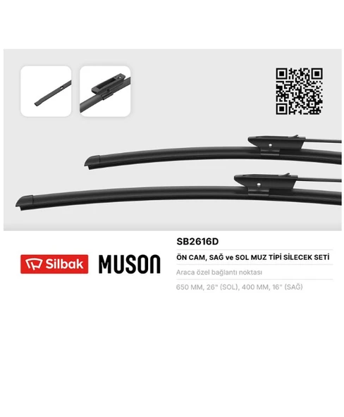ÖN SİLECEK SÜPÜRGESİ (650-400 MM) CITROEN C3 II  RENAULT LAGUNA 3, (TAKIM) ürün görseli 1