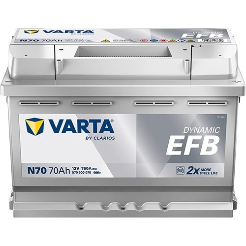 Varta N70 12V 70 Ah 760A Dynamic Sli Start-Stop EFB Akü (Üretim Tarihi:2026) ürün görseli 1
