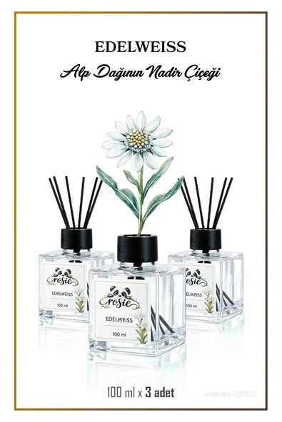 3'lü Edelweiss Çiçeği Çubuklu Oda Kokusu 100 ml ürün görseli 1