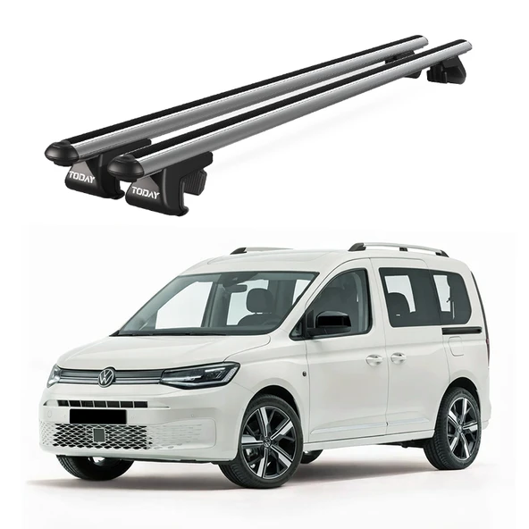 Venüs Volkswagen Caddy Van (2015 Ve Sonrası) Uyumlu Gri Ara Atkı Port Bagaj Tavan Barı ürün görseli 1