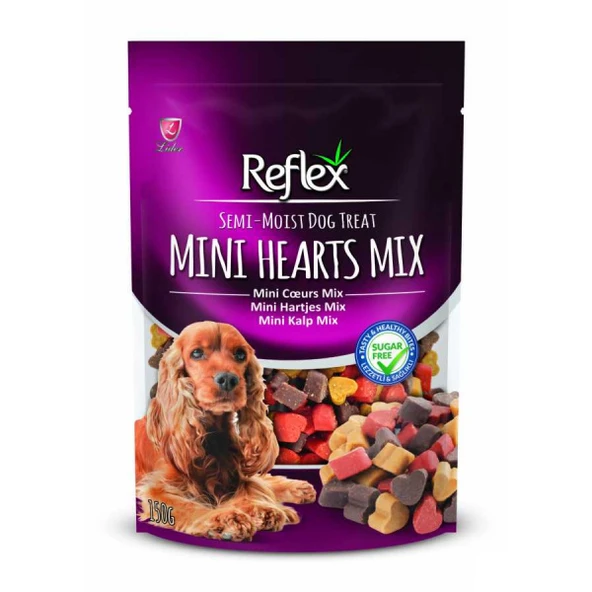 Reflex Karışık Renkli Mini Kalpli Yarı Yumuşak Köpek Ödül Maması 150gr ürün görseli 1