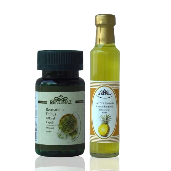 Renginaz Pinealis Ananas Karışımlı Sirke ve Rosmarinus FitPlus Kapsül İkili Set ürün görseli 1