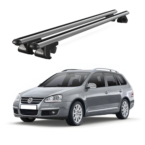 Venüs Volkswagen Golf (2007-2009) Uyumlu Gri Ara Atkı Port Bagaj Tavan Barı ürün görseli 1