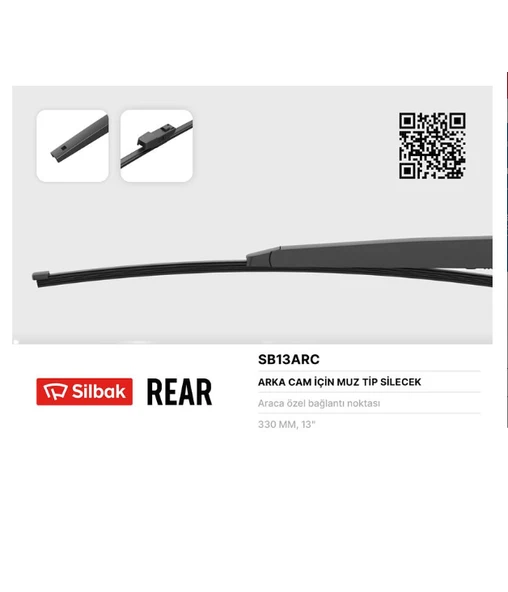 SİLECEK SÜPÜRGESİ ARKA MUZ TİPİ 330mm ALHAMBRA 07/10> GOLF PLUS 07/10> SHARAN 05/10> TOURAN 05/10- ürün görseli 1