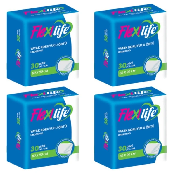Flexilife Hasta Altı Bezi 60 x 90 cm Süper Emici 30 Adet Yatak Koruyucu 4 Paket ürün görseli 1