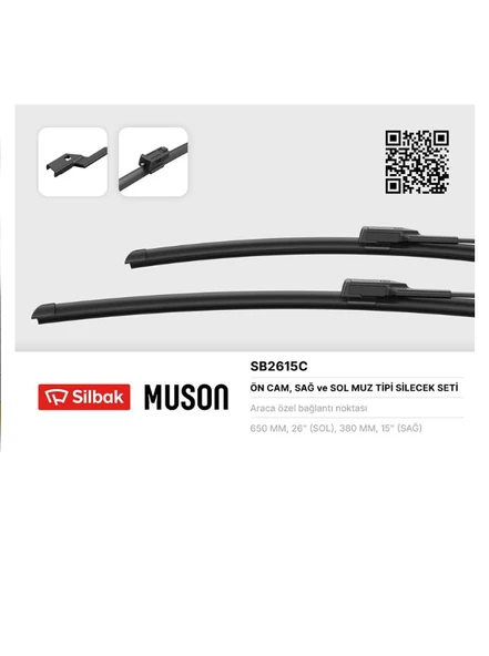SİLECEK SÜPÜRGESİ ÖN 65CM+38CM DÜĞMELİ KALIN FİAT 500L FORD FİESTA ürün görseli 1