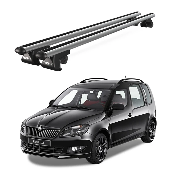 Venüs Skoda Roomster (2006-2015) Uyumlu Gri Ara Atkı Port Bagaj Tavan Barı ürün görseli 1