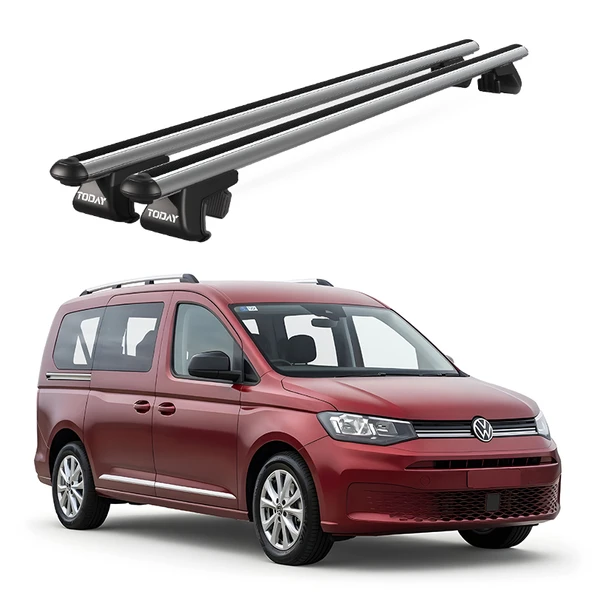 Venüs Volkswagen Caddy Maxi Life 5D (2015 Ve Sonrası) Uyumlu Gri Ara Atkı Port Bagaj Tavan Barı ürün görseli 1