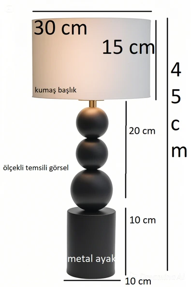 Casa Metal Kumaş Abajur GECE LAMBASI - Resim 2