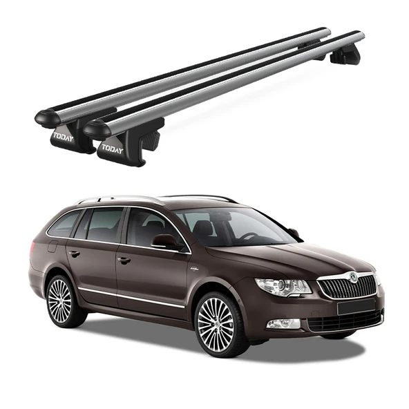 Venüs Skoda Superb Wagon (2015 Ve Sonrası) Uyumlu Gri Ara Atkı Port Bagaj Tavan Barı ürün görseli 1