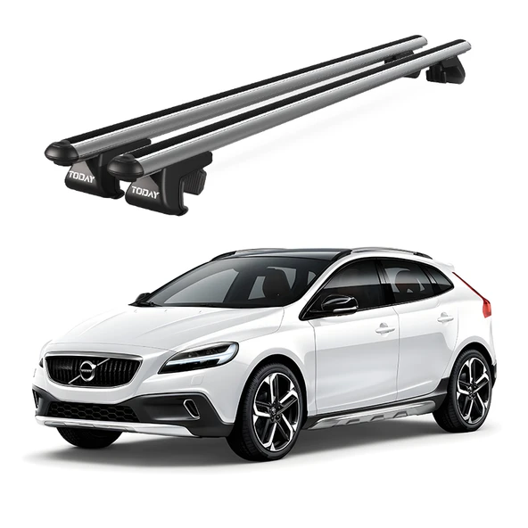 Venüs Volvo V40 Cross Country (2013 Ve Sonrası) Uyumlu Gri Ara Atkı Port Bagaj Tavan Barı ürün görseli 1