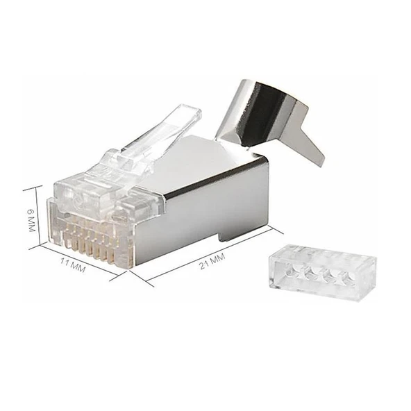 Cat7 Rj45 Jack İnternet Patch Kablo Ucu Konnektör Jak (10 Adet) ürün görseli 1