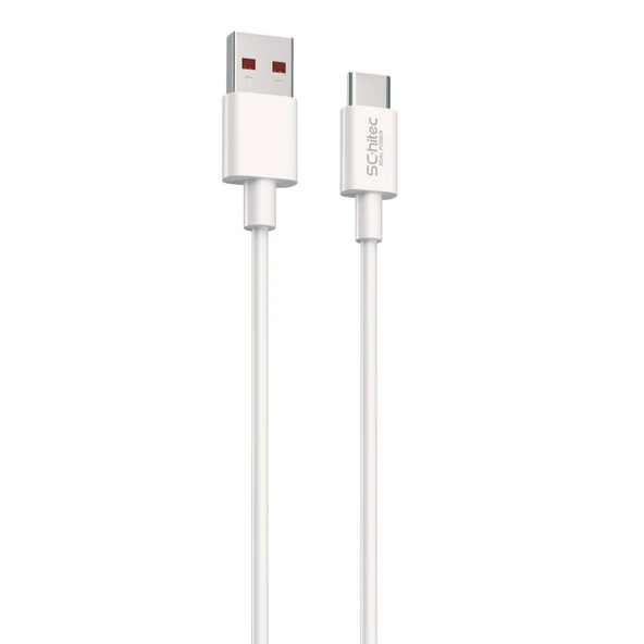 SChitec 6A 120W USB-A to Type-C Hızlı Şarj ve Data Kablosu 1m Beyaz SK002 ürün görseli 1