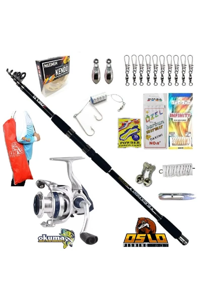 Aria-6000 Oslo Black Fight 360cm 100-200gr Profesyonel Surf Kıyı Olta Takımı Seti ürün görseli 1
