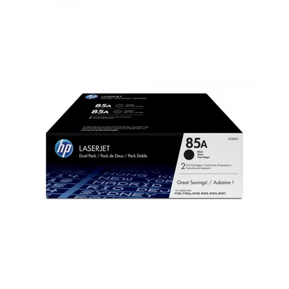 HP 85AD Black Siyah Çiftli 1.600 Sayfa Toner CE285AD ürün görseli 1