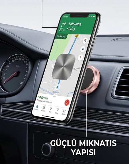 Tüm Modellerle Uyumlu Manyetik Araç İçi Telefon Tutucu Çok Amaçlı Mıknatıslı Torpido Üstü Tutacak ürün görseli 1