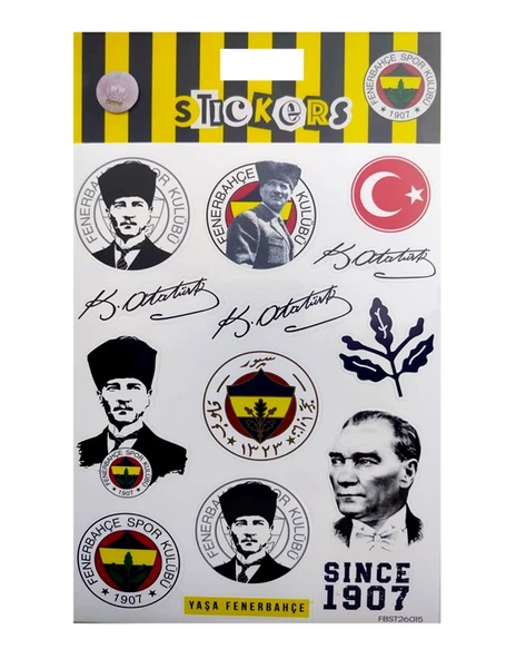 Fenerbahçe Atatürk Sticker Sheet Karışık Orijinal Lisanslı ürün görseli 1