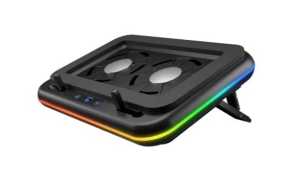 Rampage S55 Angel Siyah 5 Mod RGB 120-120mm 2 Fanlı 14-17 Led Ekranlı Notebook Soğutucu Stand ürün görseli 1