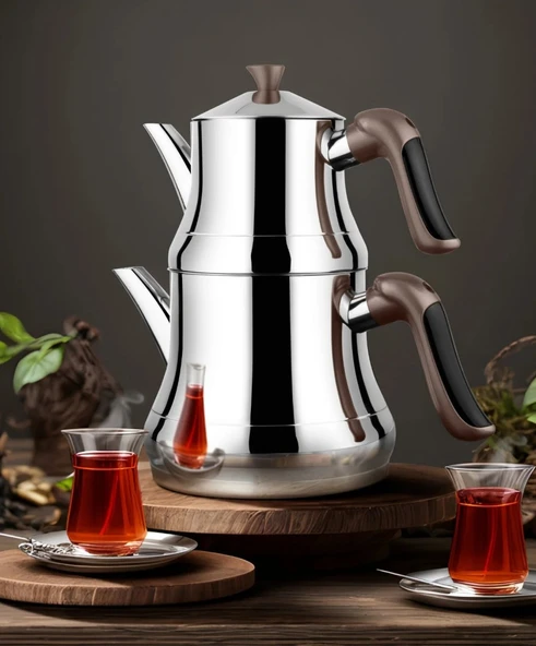 Lines Naz Kristal Serisi Çelik Çaydanlık Aile Boy 1,20 - 2,65 Litre ürün görseli 1