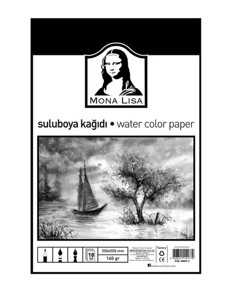 Mona Lisa Suluboya Kağıdı Dokulu Resim Kağıdı 160Gr 35X50Cm 10Lu ürün görseli 1