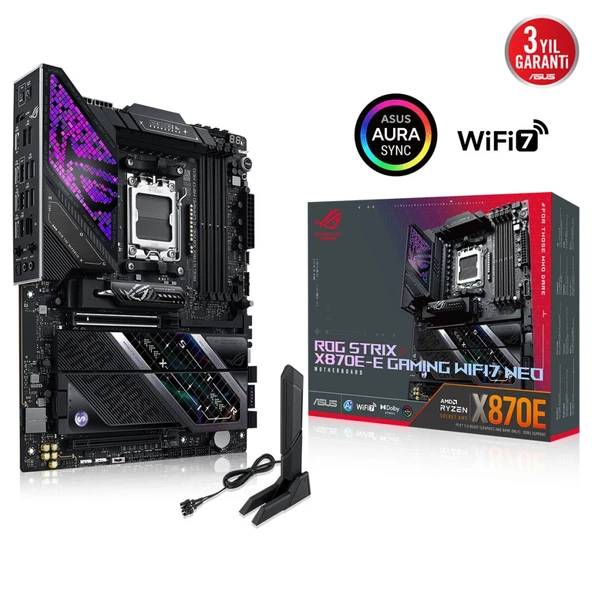 ASUS ROG STRIX X870E-E GAMING WIFI7 NEO, 4xDDR5,  5xM.2, HDMI, DP, Type-C, PCIe 5.0, 2xWi-Fi 7, Bluetooth v5.4, AM5 Soke ürün görseli 1