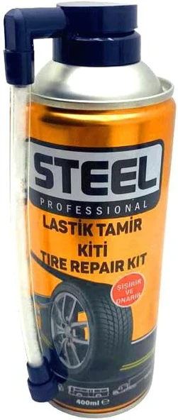 Steel Acil Lastik Tamir Kiti Lastik Tamir Köpüğü Ve Şişirici Sprey 400 ml ürün görseli 1