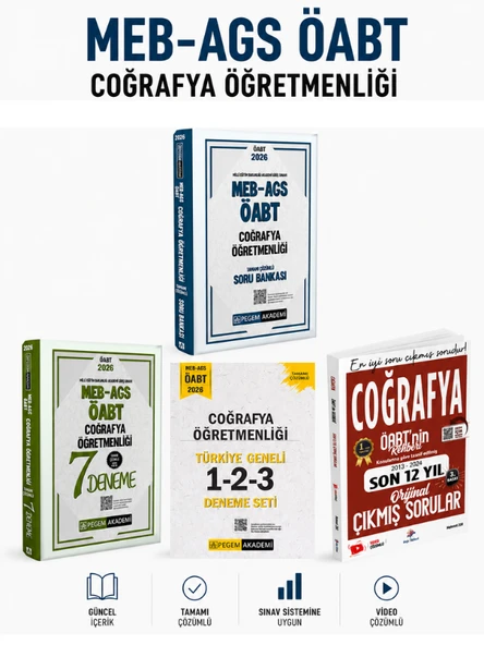 Pegem 2026 ÖABT Coğrafya Soru Bankası & Deneme & Dizgi Kitap Coğrafya Çıkmış Soru Seti ürün görseli 1