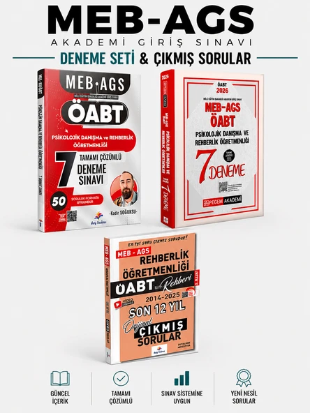 Dizgi Kitap 2026 ÖABT Rehberlik 7 Deneme + Çıkmış Sorular & Pegem ÖABT Rehberlik Deneme Seti ürün görseli 1