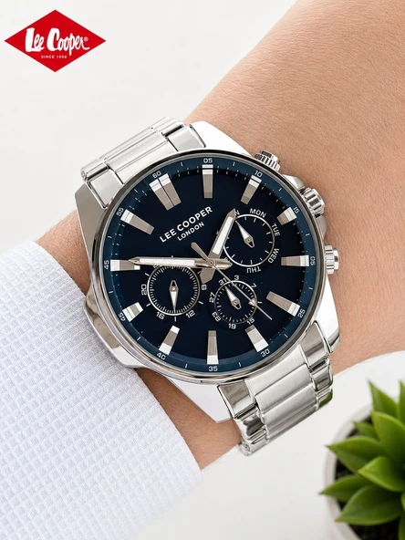 Lee Cooper Çelik Kordon Kadran Özellikleri Aktif 50 Mt Suya Dayanıklı Erkek Kol Saati LC.K01.M1 ürün görseli 1