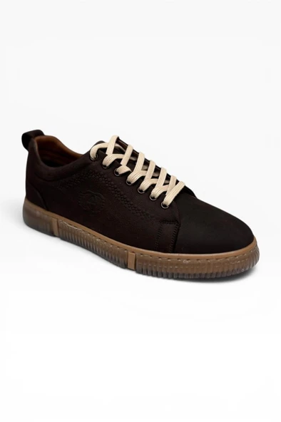ME&KA 243-26 Hakiki Nubuk Deri Bağcıklı Anatomik Taban Erkek Sneaker ürün görseli 1