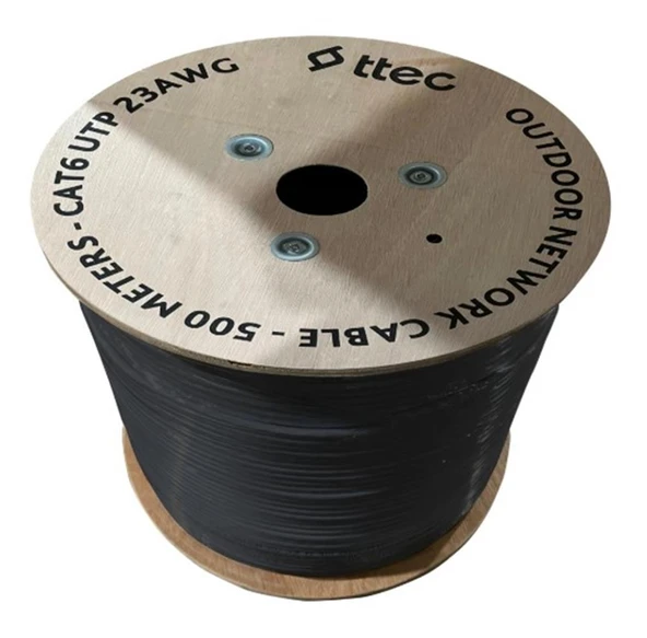 Ttec KBL-CAT6-23CCA-OUT500S Dış Mekan Siyah 500 metre Kablo ürün görseli 1