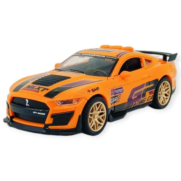 Spor Araba GT-500 Sürtmeli Işıklı Sesli Turuncu Plastik 18cm ürün görseli 1