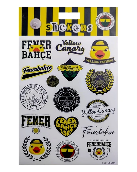 Fenerbahçe Yellow Canary Sticker Sheet Karışık Orijinal Lisanslı ürün görseli 1