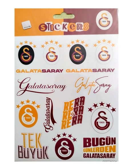Galatasaray 5 Yıldız Sticker Sheet Karışık Orijinal Lisanslı ürün görseli 1