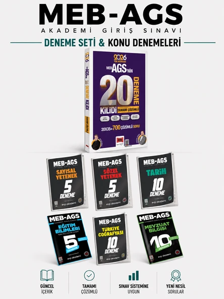 Yargı Yayınları 2026 MEB-AGS 20 Deneme & EVP Akademi MEB AGS 45 Deneme Seti ürün görseli 1