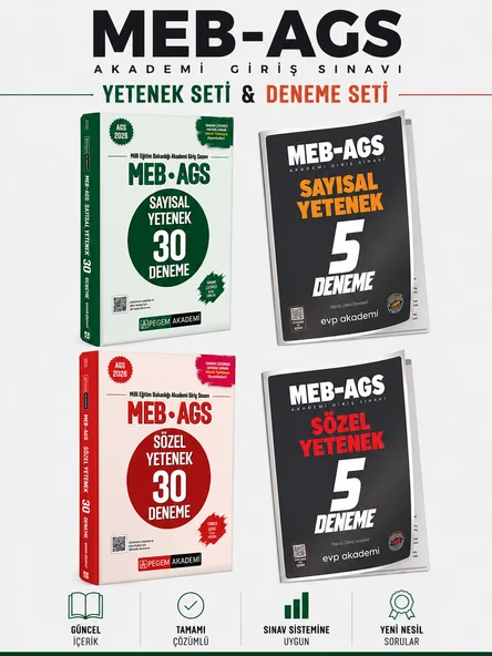 Pegem 2026 MEB AGS Sözel Mantık Sayısal Mantık Deneme & EVP Akademi Deneme Seti ürün görseli 1