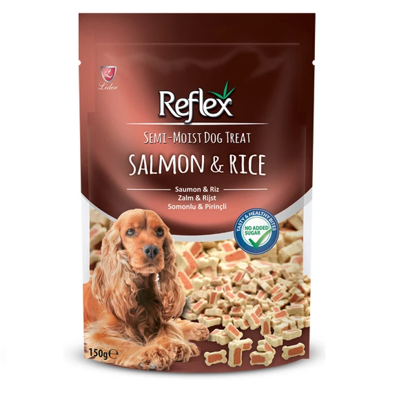 Reflex Somonlu ve Pirinçli Yarı Yumuşak Köpek Ödül Maması 150gr ürün görseli 1