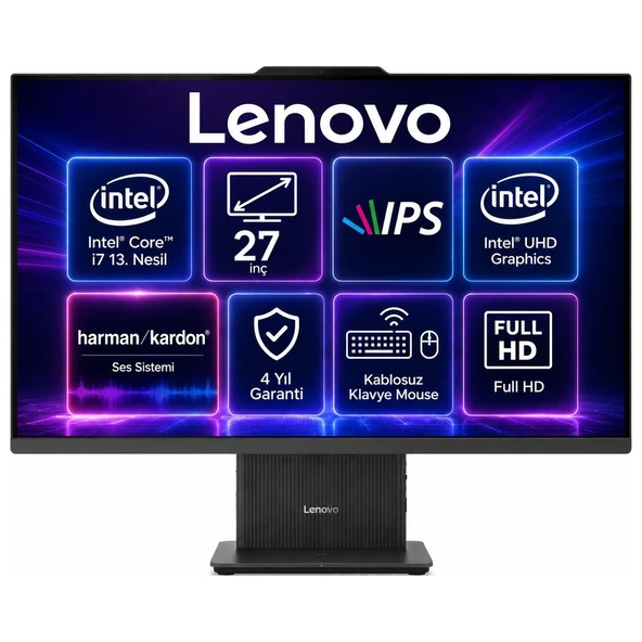 Ideacentre 27IRH9 Intel Core I7-13620H 16GB 1tb SSD 27" Fhd - IPS Freedos Siyah All In One Bilgisayar Sm ürün görseli 1