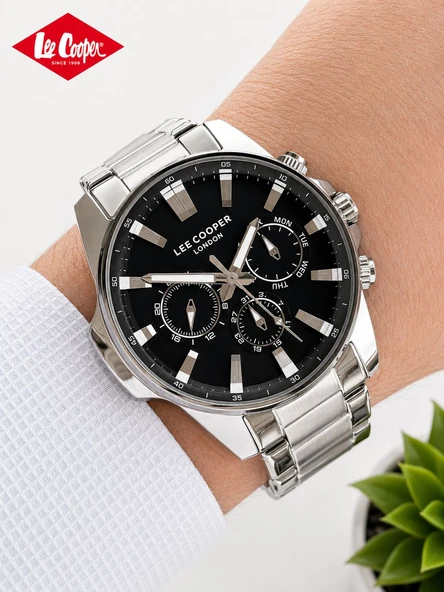 Lee Cooper Çelik Kordon Kadran Özellikleri Aktif 50 Mt Suya Dayanıklı Erkek Kol Saati LC.K01.M2 ürün görseli 1