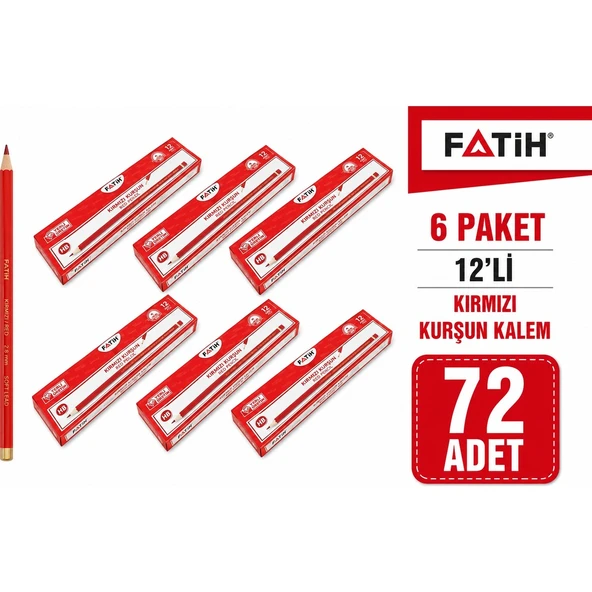 Kırmızı Kopya Kalemi 12'li 6 Paket ürün görseli 1