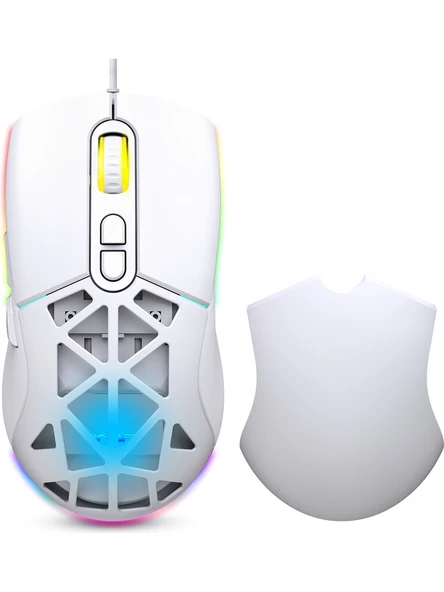 Warp WRP-O12800-W Beyaz RGB Optik Kablolu Oyuncu Mouse ürün görseli 1
