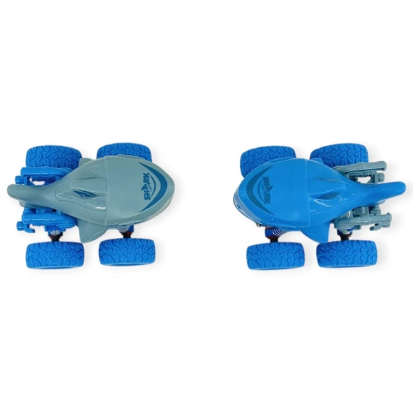 Köpek Balığı Sürtmeli Mekanik Monster Araba Gri 12 cm - Resim 2