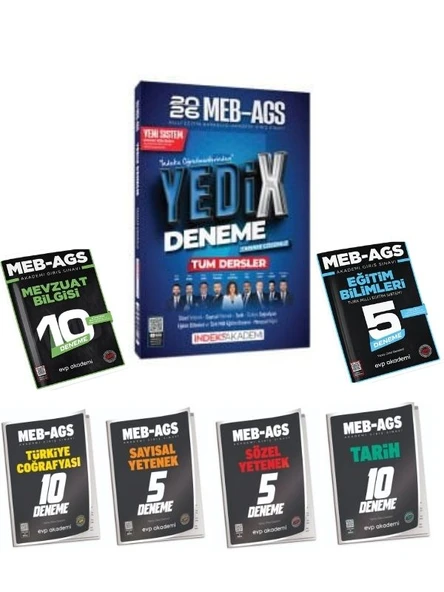 EVP +  İndeks Akademi 2026 MEB-AGS Tüm Dersler YediX 7 Deneme + Evp 45 Branş Deneme 7 li Set ürün görseli 1