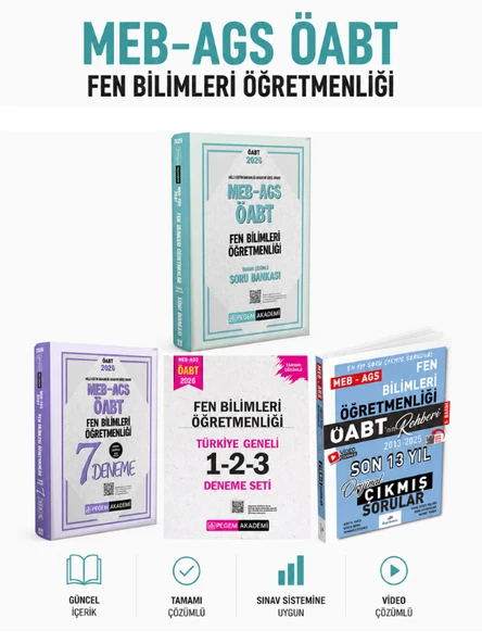 Pegem 2026 ÖABT Fen Bilimleri Soru Bankası & Deneme & Dizgi Kitap Fen Bilimleri Çıkmış Soru Seti ürün görseli 1